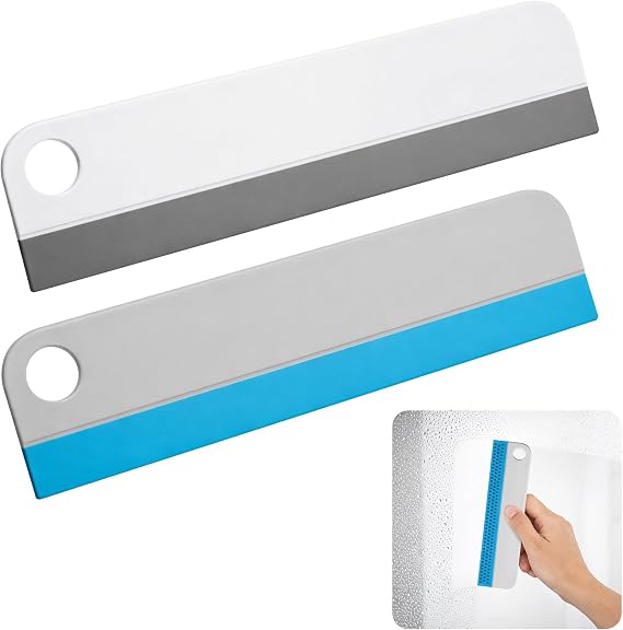 2 Pcs Mini Soft Rubber Mirror Squeegee Window Scrubber Scraper for Shower Glass Doors Cleaning Squeegee Tool Car Windows Windshield Mirror Tile Cleaner
