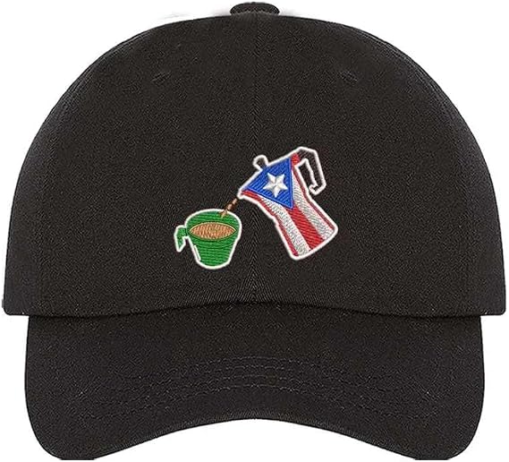 Greca & Cafe Puerto Rico Flag Embroidered Baseball Hat
