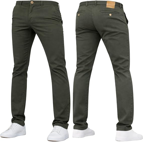 Crosshatch Mens 'Brooks' Stretch Chino Slim Fit Leg Trousers Jeans by JeanBase