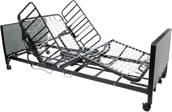 Fully Electric Hospital Bed Set - Foam Mattress, Half Rails Included - Enhanced Comfort, Convenience