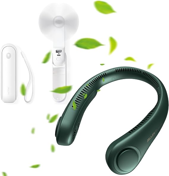 JISULIFE Handheld Mini Fan, Neck Fan 4000 mAh