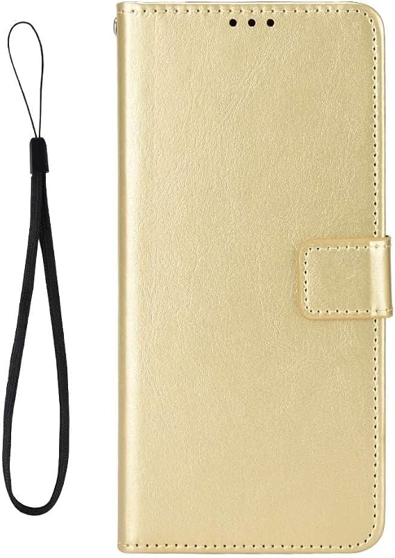 Case Compatible with Tecno Spark 30 5G KL8.Imitation leather Flip phone Case With Movable Card Slots.Wallet phone case cover for Tecno Spark 30 5G KL8-Gold