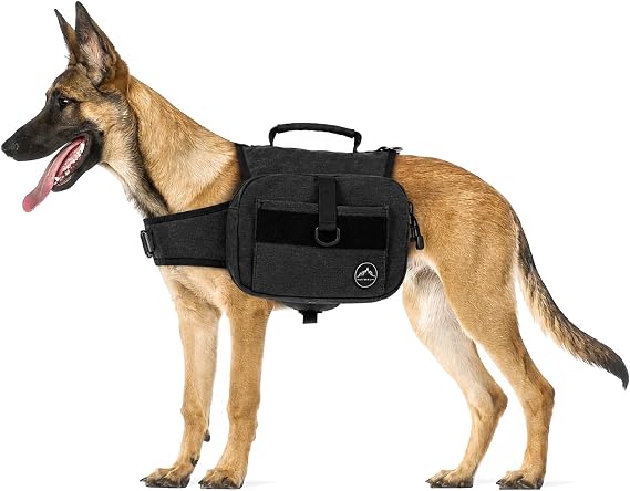 Himal Outdoors Dog Backpack & Saddle Bag, Tactical Hiking Backpack Black