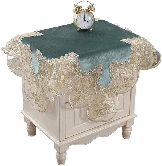 Topwon Square Bedside Tablecloth Bedside Table Cover Dust Proof Table Cloth Mat (Blue)