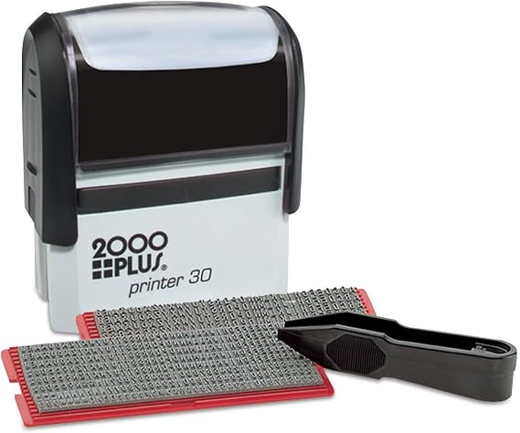 2000 PLUS Self-Inking Print Kit, 5-Line, 1 7/8" x 3/4" Impression, Black Ink (030600)