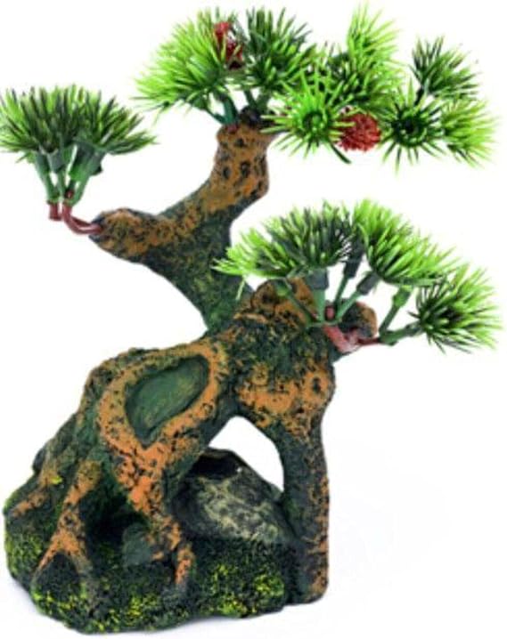 Penn-PLAX Deco-Replicas Bonsai Tree on Rocks Aquarium Decoration Safe for Freshwater and Saltwater Fish Tanks 6 Height