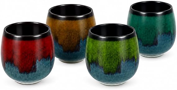 4 Pcs Espresso Cup Set, 80ml Ceramic Espresso Cup