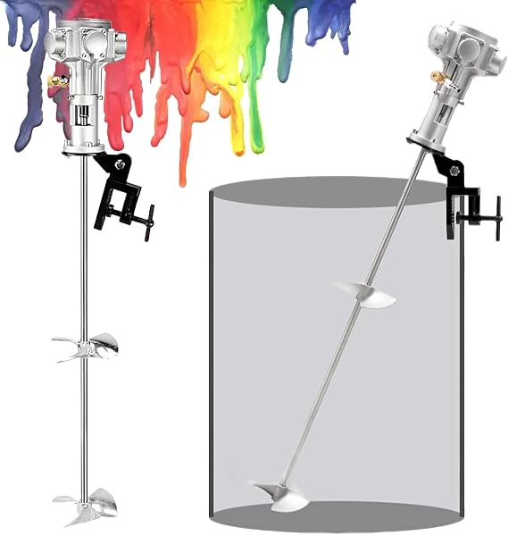 Pneumatic Paint Mixer, 200L/50Gal Tank Barrel Clip Bracket Air Agitator, 1/2HP Air Agitator Paint Mix Tool, Coatings Mixing Machine for Industrial Barrel Ink Coating