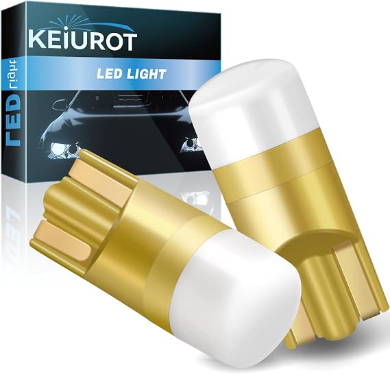 Keiurot 193 194 House Number Light Bulb,10-30V AC/DC White 4Pack | 6500K Dimmable T3 Wedge Base Replacement Address Sign Light Bulb Kit, Landscape & Cabinet Lighting