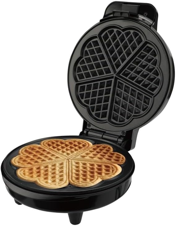 Heart Waffle Maker with Non-Stick Coating Plate Waffle Maker Waffle Iron Machine Waffle Deep Cooking Plate 5 Heart Waffles A