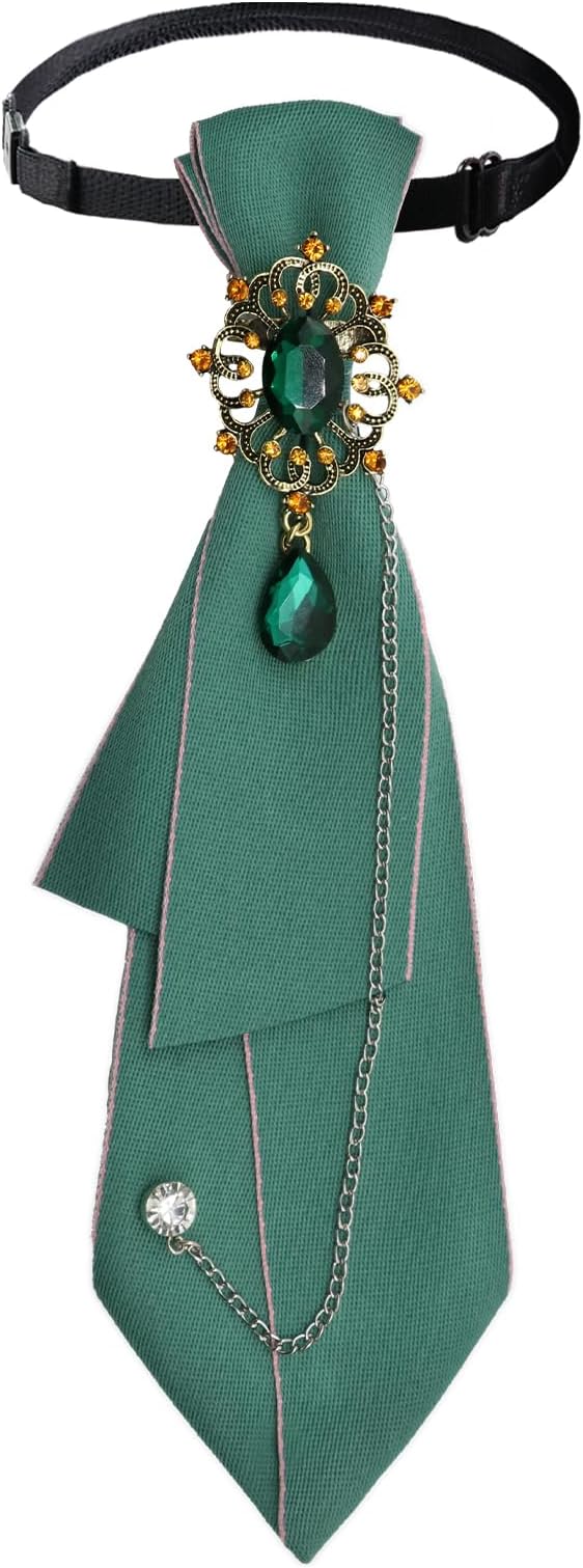 LJBFNN Bow Tie for Women, Adjustable Pre-Tied Ties for Women Girls Uniform Necktie with Rhinestone for Party School Concert
