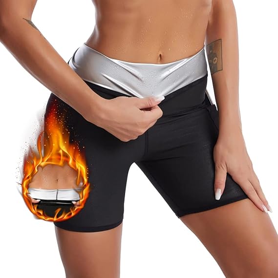 Sauna Sweat Shapewear High Waist Shorts for Women Weight Loss Trousers Waist Trainer Shapewear Slimming Leggings Body Shaper Workout Yoga Pants