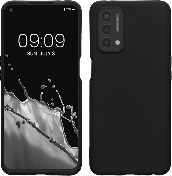 kwmobile Case Compatible with OnePlus Nord N200 5G Case - Soft Slim Protective TPU Silicone Cover - Black Matte