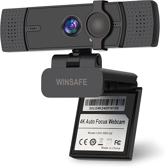 4K Webcam,PDAF AutoFocus,Dual Noise-Canceling Microphones,70 FOV,