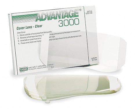 MSA 10031542 Lens Covers for Advantage 3000 Respirator Mask Series, Quantity: 25 per Pack, Color: Clear, Replaceable Respirator Lens Protection, Gas Mask Component
