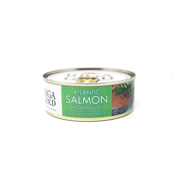 Riga Gold Atlantic Salmon in Own Juice 8.11 ounces (Pack 3)