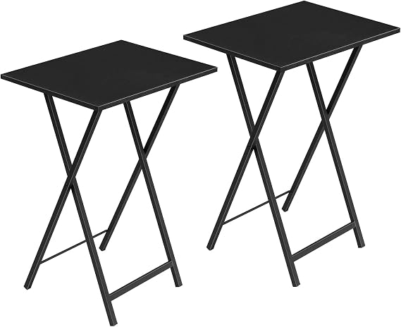 HOOBRO Folding TV Tray Tables, Set of 2 Side Tables for Small Space