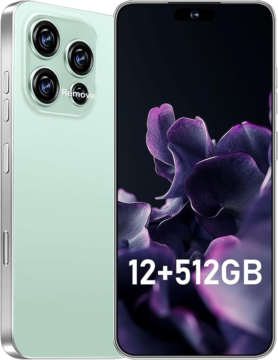 16PM Smartphone: Massive 6.99" FHD+ Screen | Epic 7000mAh Battery Life | 16+512GB Extreme Speed | 108MP Pro Camera | Unlocked Android | Superior to 12GB RAM (Cyan)