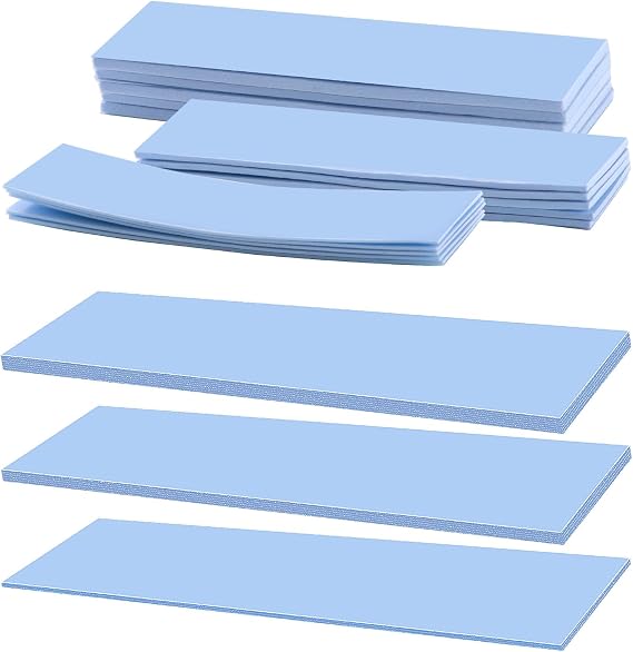 VooGenzek 15 PCS Assorted Thickness 0.5/1/1.5 mm Silicone Thermal Pad with 6.0 W/mk Thermal Conductivity, Reusable Thermal Conductive Silicone Pad, for SSD CPU GPU LED IC Chipset Cooling