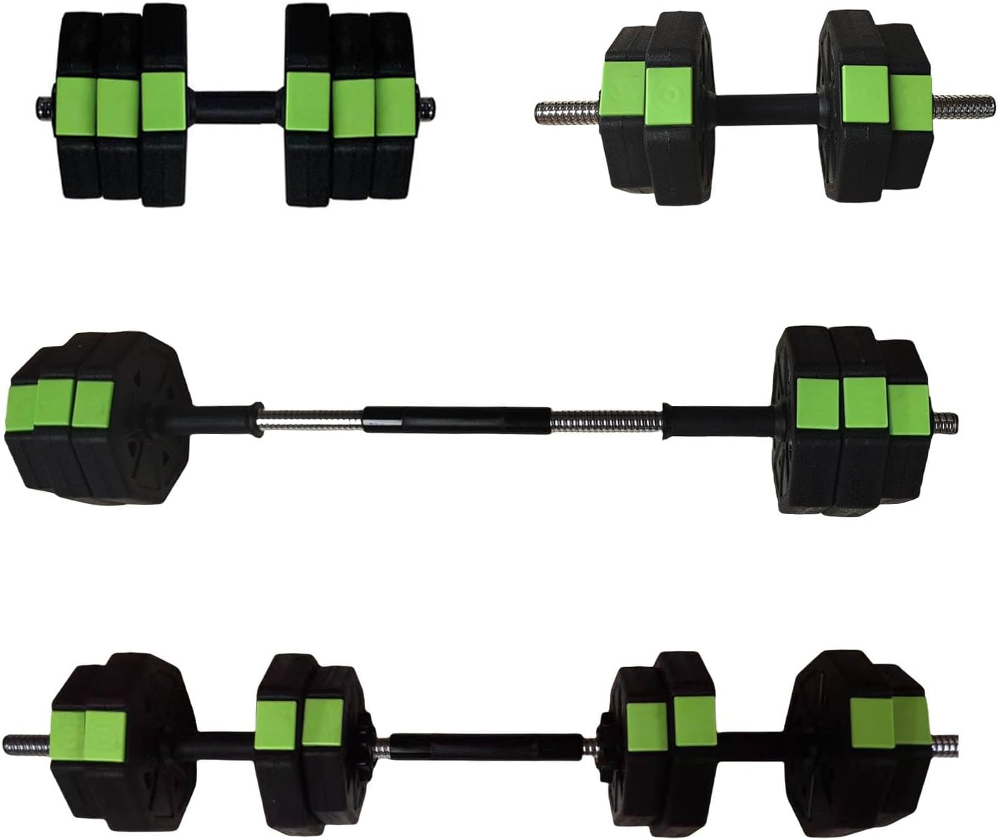 4-in-1 Adjustable Dumbbell Set, Can Be Assembled Into Dumbbells, Barbells, Kettlebells and Push Up Bars, Total Approx. 88.2 lbs 40.0 kg, Muscle Training Equipment, Home Gym Dumbbell Set, Weights