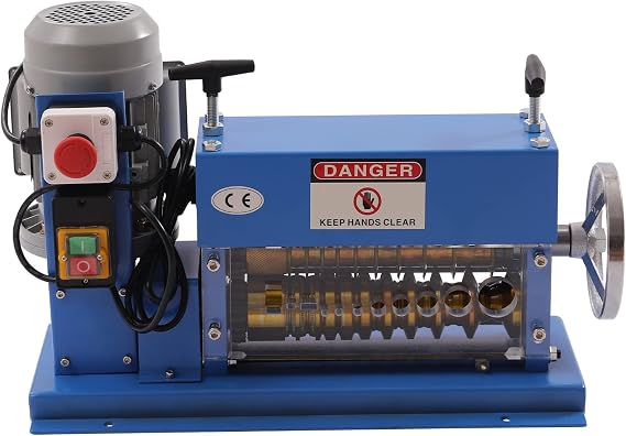 Electric Wire Stripping Machine, 370W Portable Automatic Wire Stripping Machine 1.5mm-38mm Cable Stripper Scrap Metal RecycIe ​Tool with 11 Channels (Auto & Manual Two Ways)