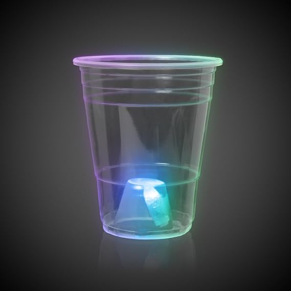 Windy City Novelties 24 Pack Light-Up Party Cups 16 OZ LED Glow Cups