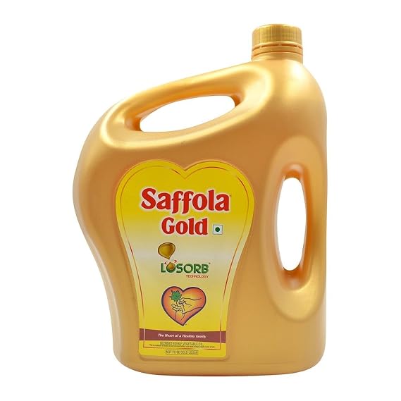 Saffola Gold, Blended Edible Vegetable Oil, 5 Liter(ltr)