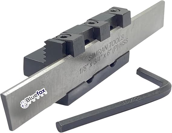 Lathe Adjustable Type Parting Cut Off Tool Holder 10mm Shank with 3/4" HSS Blade | Metal Lathe Machine | T Type Cut Off Quality | Steel Tool - Hardened and Precisely Ground