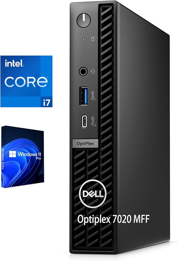 Dell Optiplex 7020 Micro Form Factor Business Desktop Computer, Intel Core i7-14700T Processor, 20 Core, up to 5.2 GHz, 32GB RAM 2TB SSD, RJ-45 Ethernet, HDMI, WIFI6, Bluetooth, Windows 11 Pro