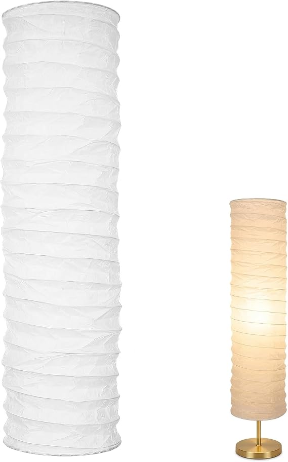 NUOBESTY Lamp Shade, 1pc Standing Floor Lamp Shades Foldable Paper Floor Lampshade Replacement Making Light Soft for Home, Bedroom Light Accessory