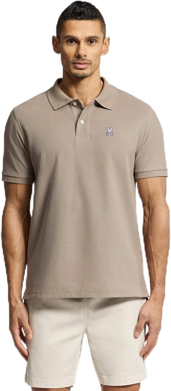 Psycho Bunny Men's Classic Pique Polo Shirt - Antique Taupe