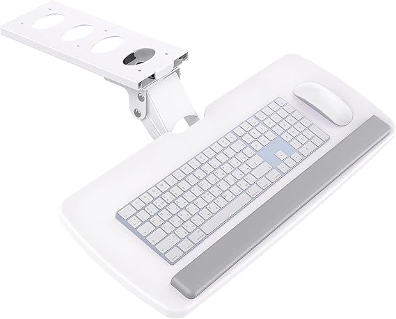 HUANUO Under Desk Keyboard Tray 360 Adjustable Ergonomic Sliding Keyboard & Mouse Tray 25" W x 9.8" D