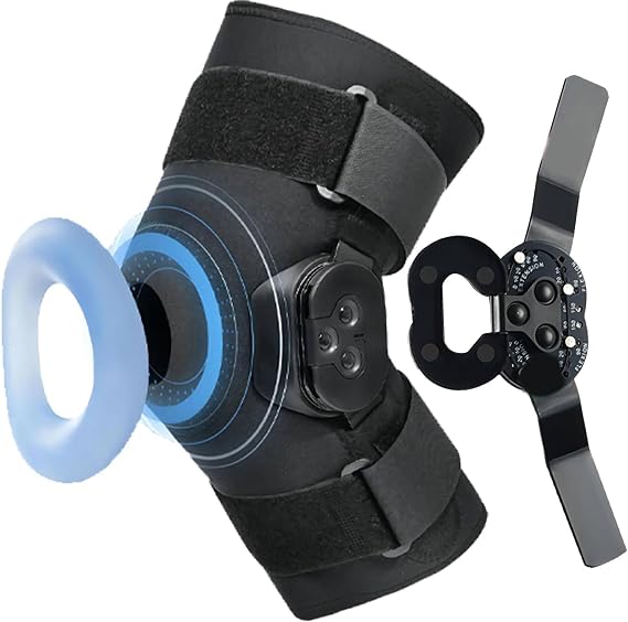Knee Brace, Adjustable Knee Support, With Bilateral Detachable Aluminum Plates + Angle Adjustment Limiters, Protects Meniscus Tears, Supports Joints XXL
