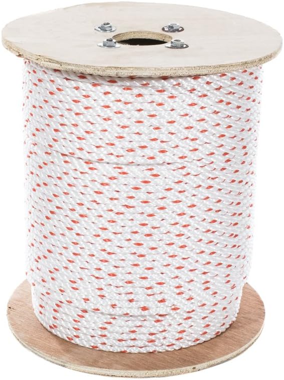 Poly Dacron Rope (1/4 Inch, 10 Feet) Twisted 3 Strand Line - Marine, Commercial, Arborist, DIY Projects