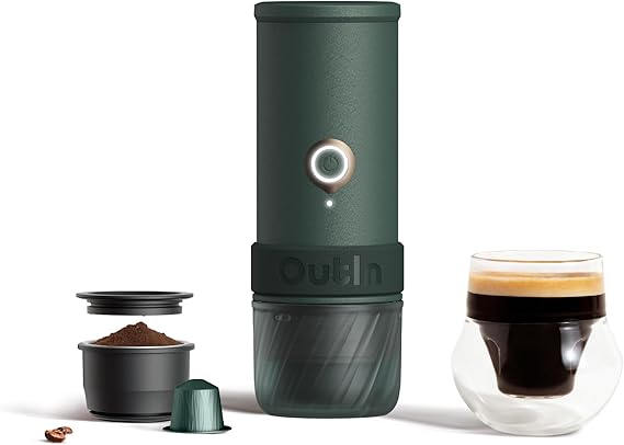 OutIn Mino Portable Electric Espresso Machine for Travel with Self-Heating