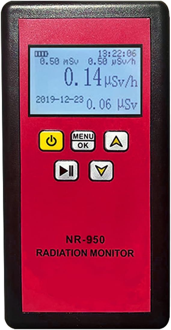 NR-950 Handheld Portable Nuclear Radiation Detector LCD Display Household Radioactive Tester Geiger Counter Detection Sound Vibrations Light Triple Alarm Practical Nuclear Radiation Detector
