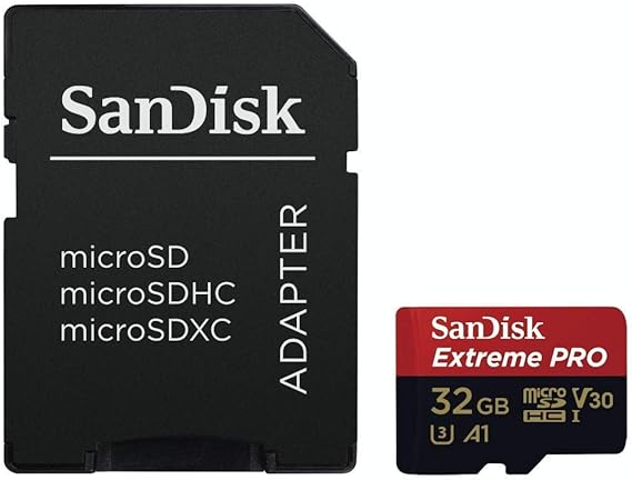 SANDISK Extreme PRO microSD Card + Adapter 32GB, Up to 100MB/s Read Speeds