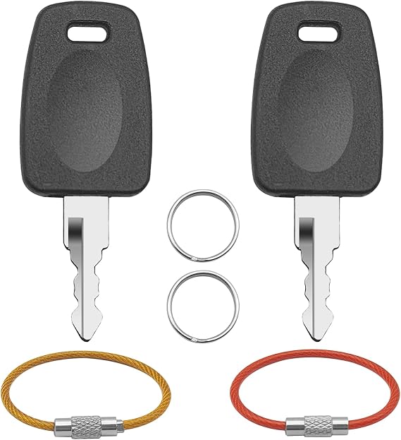 Key for TSA, 2 PCS 007 Silvery Keys for T-S-A 007 Master Luggage Lock Keys + 2 Pcs Key Ring + 2 Pcs Wire Keychain, Compatible with Bag Luggage Suitcase Password Locks Repair