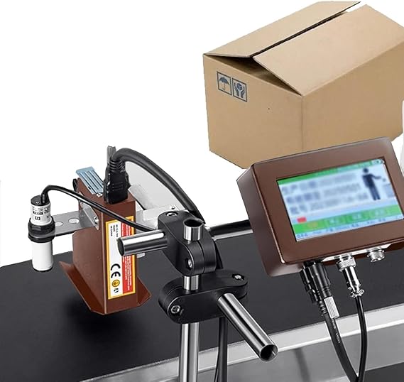Intelligent Inkjet Coding Machine 300-600 DPI, Automatic Inkjet Coding Machine, Supports Over 20 Languages ​​for Text and Barcodes(Black,12.7mmWidth)