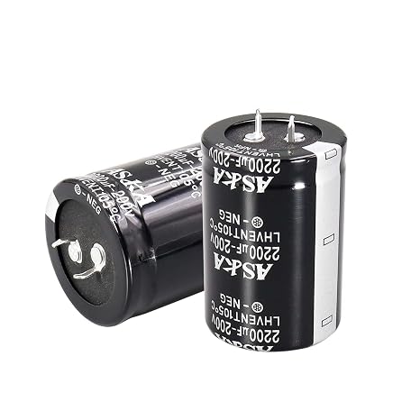 2PCS 200V 2200uF Snap in Aluminum Electrolytic Capacitor for Power Amplifie, Battery Charger;Subwoofer,Bridge Rectifier Filter