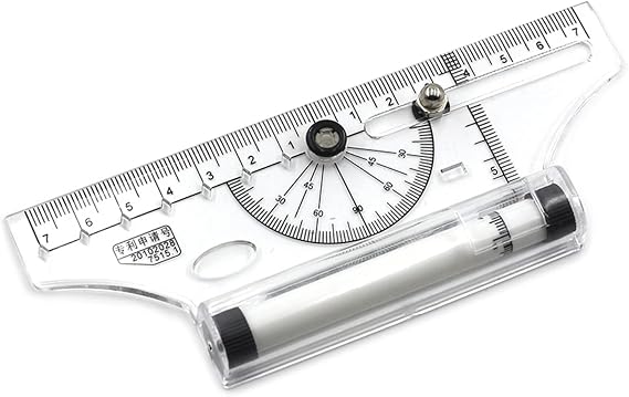 Pulley Centering Multipurpose Rolling Ruler Drawing Compass-School Ruler Stationery Protractor Tool Parallel Ruler Rolling Ruler Metal for Drafting with Rubber-Wheels for Navigation Calligraphy
