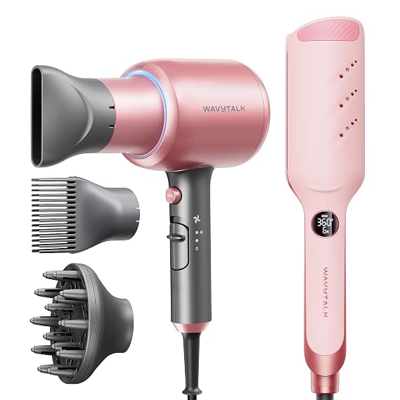 Wavytalk Blown Away Ionic Hair Dryer Rose Gold, Wavytalk Power Wave Hair Crimper