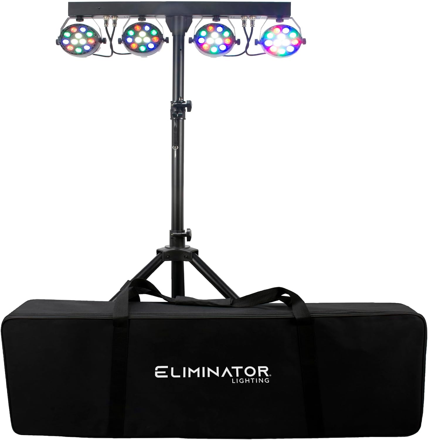 Audiosavings Bundle: Eliminator Mini Par Bar Lighting System with 4X LED Par LightsStandRemoteBag