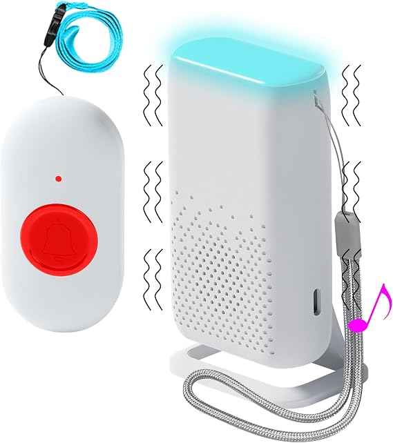 Wireless Caregiver Pager Vibration Caregiver Pager Home Safety Patient Alert Alarm System Elderly Alarm Call Button Personal Alarms for Elderly Kids (1 to 1)