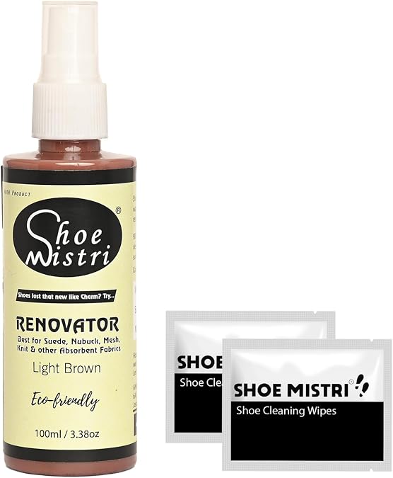 Shoe Renovator and Cleaning Wipes, Polish Spray, Long Lasting Shine Color for Suede, Nubuck, and other absorbent Fabrics