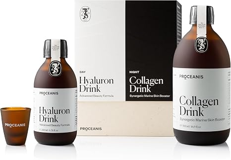 Hyaluronic & Marine Collagen Premium Beauty Drink High Dose for Naturally Beautiful Skin (20 Day Drinking Treatment) - Hyaluronic Drink for the Day & Collagen Drink for the Night