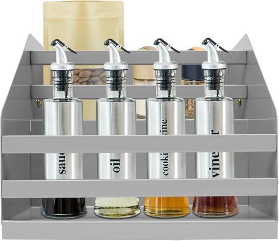 Pull Down Shelf Cabinet Organizer, Hidden Upper Kitchen Cabinet Storage Pull Down Shelf, Retractable Organizer for Spice Bottles & Seasoning Jars