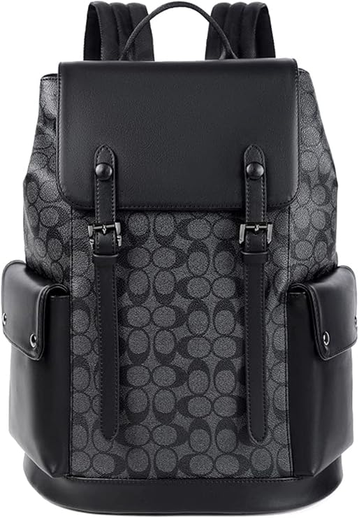 Black backpack Laptop Backpack College School Bag Bookbags for Women&Men Leather Rucksack Water Resistant School Backpack Daypacks Computer Bag Fits 15.6 inch (Color : Black-c)