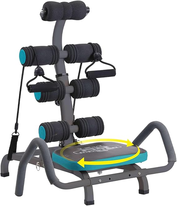 Ab Machine for Stomach Workout Multi-Functional Adjustable Ab Trainer Machine with Waist Twister, Ab Rocket & Ab Cruncher Abdominal Exercise Equipment for Home Gym