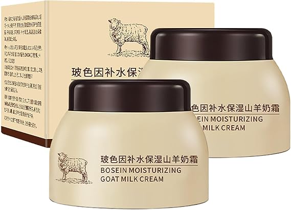 Goat Milk Cream Moisturizing, Goat Milk Cream, Milk Beads Watery Cream, Anti Aging Face Cream, Nourishing And Firming Skin Cream For Body, Hand & Face (2pcs)